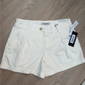 Liverpool Women's Cream High-Rise Cotton Shorts